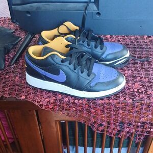 Nike Black and Blue Sneakers with Yellow Accents